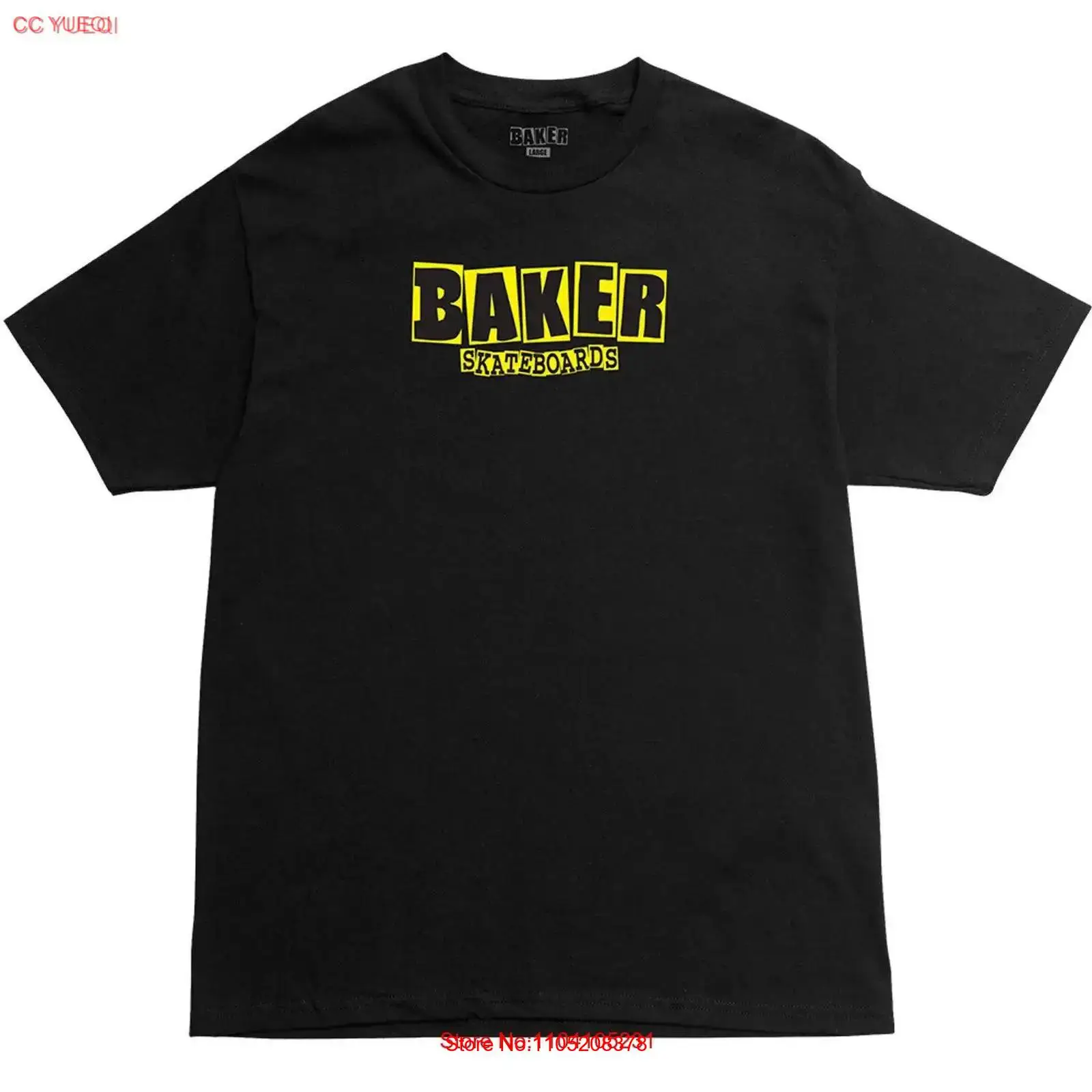 Yellow Streetwear Brand - Baker Skateboards T Shirt Logo del
