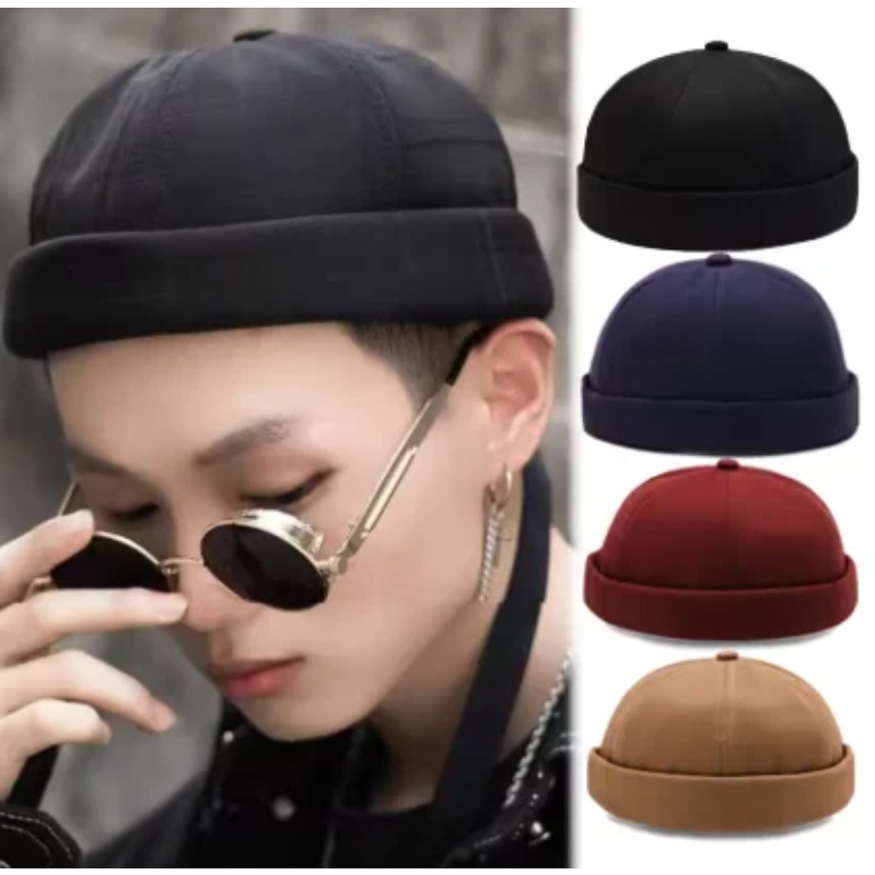 Streetwear Brand Beanie - Cappello Docker Classico Monocolore Senza Visiera