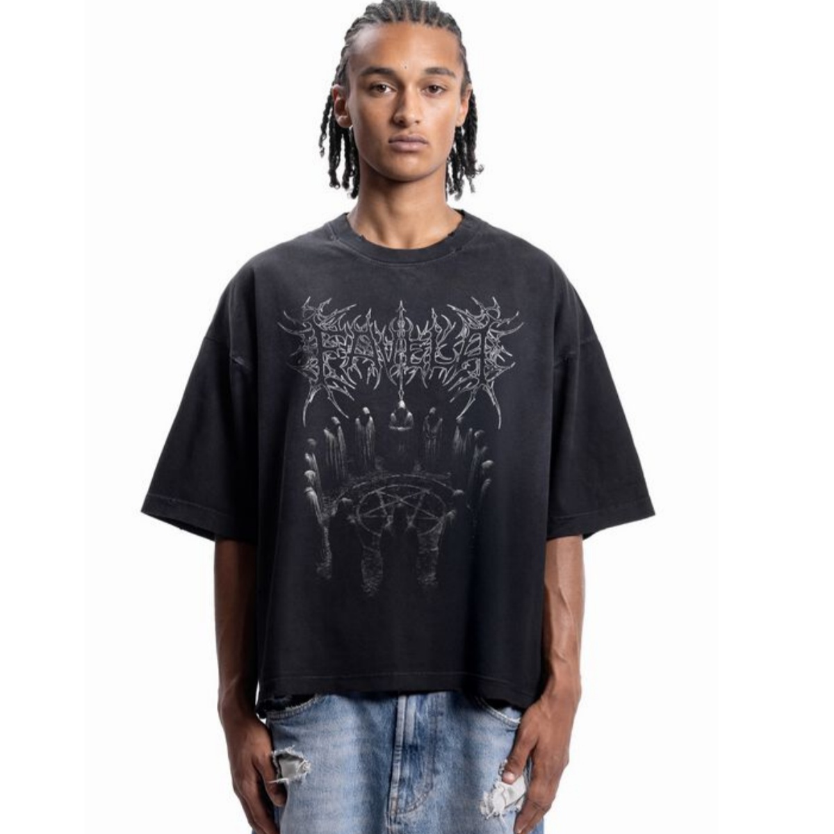 T-Shirt con Grafica in Metallo - Streetwear Brand Font recensione e prezzo